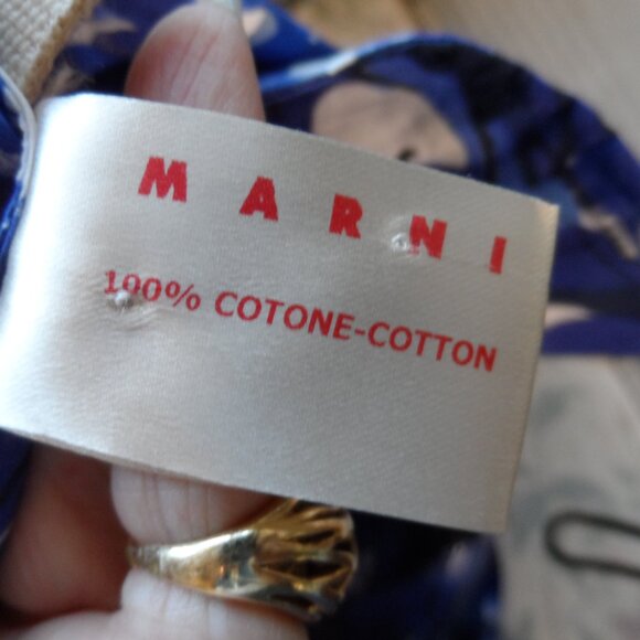 Marni Blue Abstract Print Sleeveless Cotton Dress Size IT 38- US 2 - Picture 15 of 16